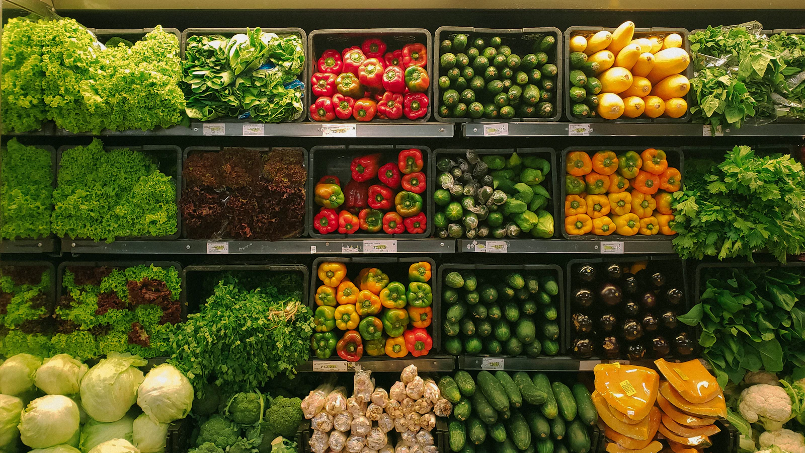 An assortment of fresh vegetables on a table.